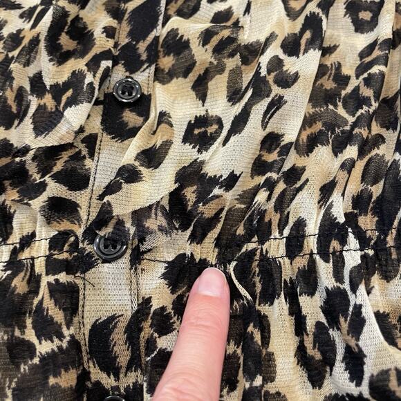 INC International Concepts Leopard Print Blouse, Women’s S, Y2K 90s Boho Chic - Picture 9 of 9